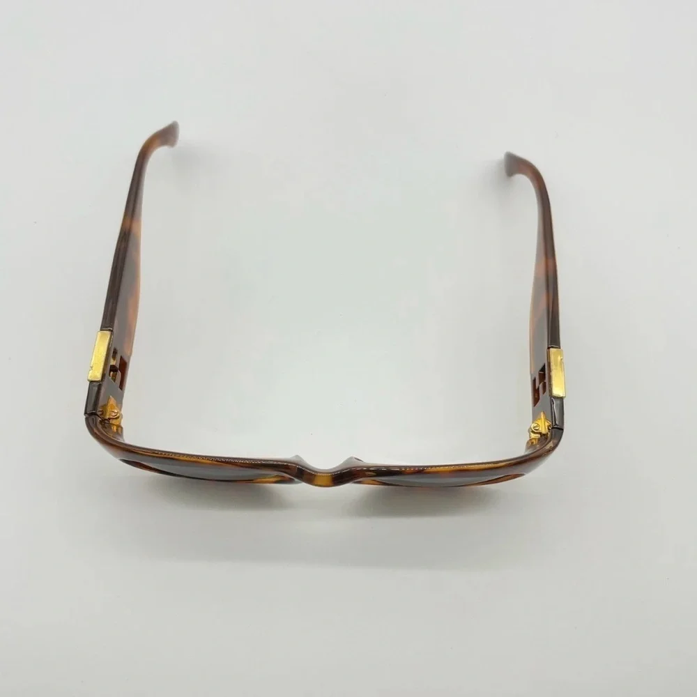 Auth Fendi Gold Logo Brown Print Sunglasses